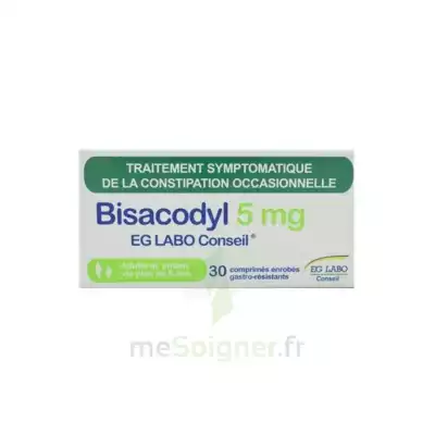 Bisacodyl Eg Labo Conseil 5 Mg Comprimés Enrobés Gastro-résistant Plq Pvc/alu/30 à TOULOUSE