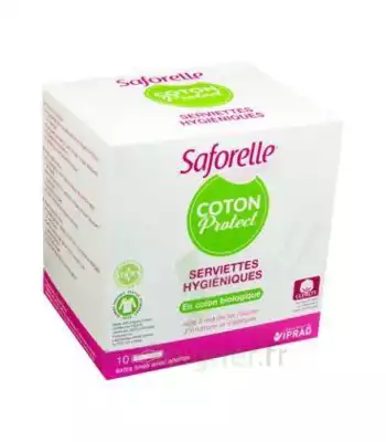 Saforelle Coton Protect Serviette Jetable Avec Ailette B/10 à TOULOUSE